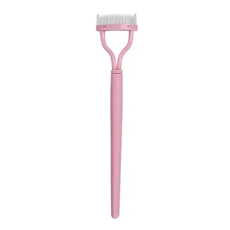 Separator de frumusețe pentru gene, perie portabilă pentru gene, pieptene, rimel, curl, gene, instrumente pentru pieptănarea genelor din oțel inoxidabil