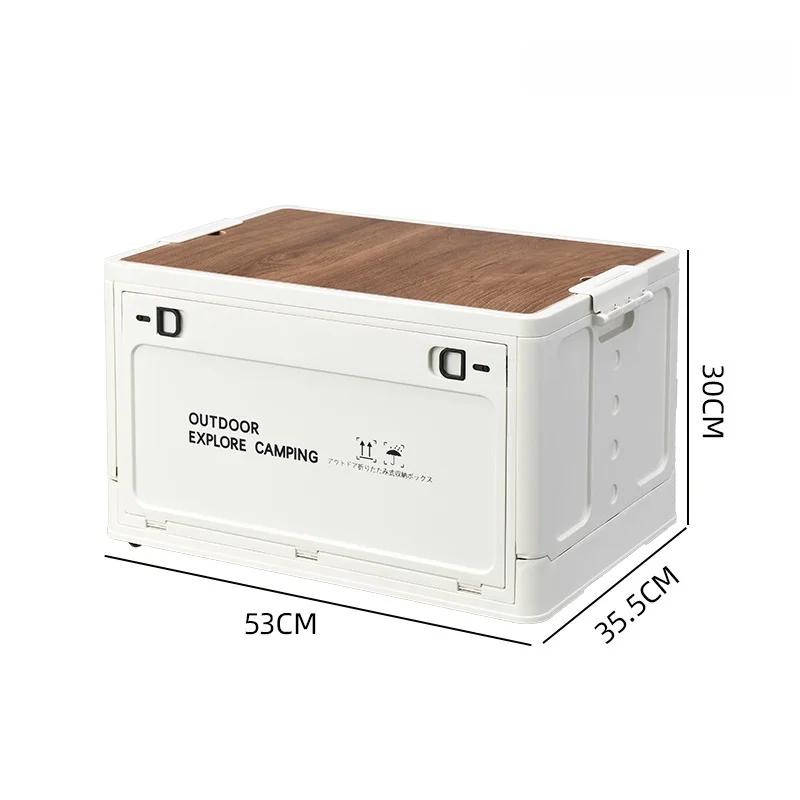 Складной автомобильный ящик для хранения с деревянной крышкой ящик для хранения для кемпинга органайзер для багажника большая вместимость товары для кемпинга на открытом воздухе 19959₽
