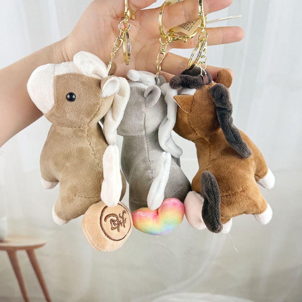 Cute Pullable Plush Horse Pendant Mascot Dolls Plush Horse Doll Pendant Car Decoration