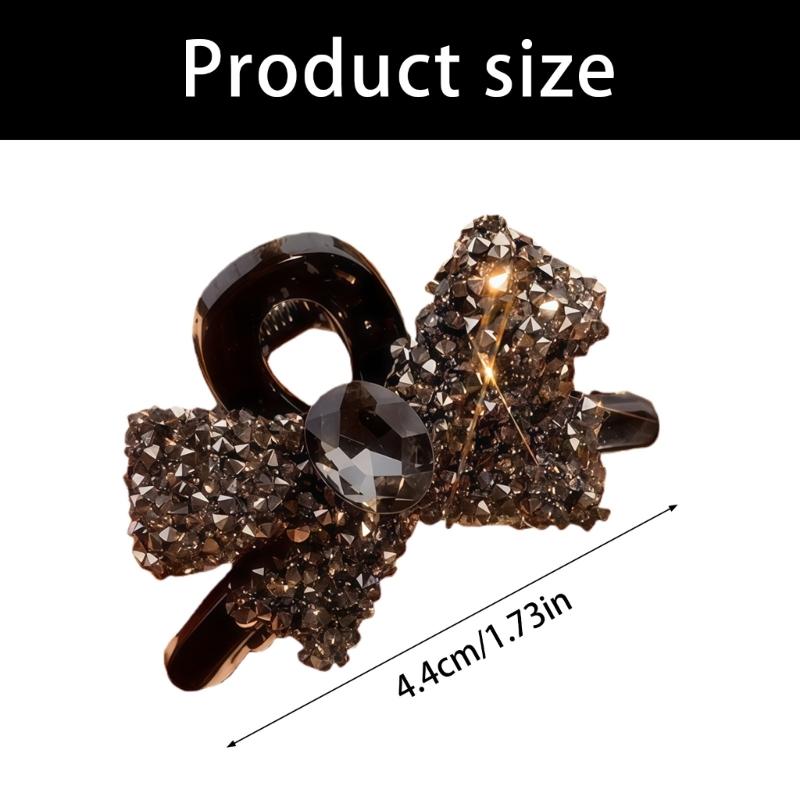 2PCS Rhinestones Bowknot Hair Clip for Women Girl Special Event and Casual Wear Enhancing Outfit Hair Styling Hair Claw