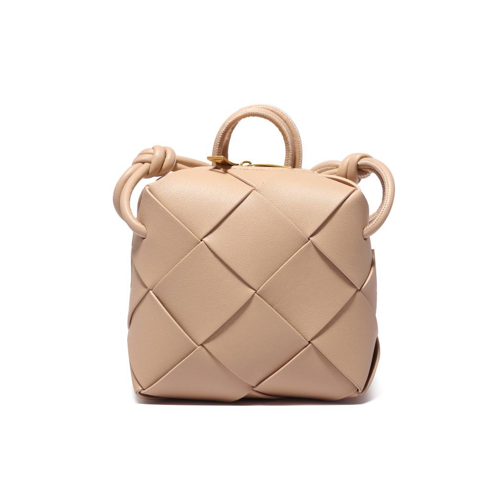 Spring/summer Small Fragrant Wind Diamond-check Crossbody Bag Autumn/winter Leather Bag Braided Box Bag Single Shoulder Bag