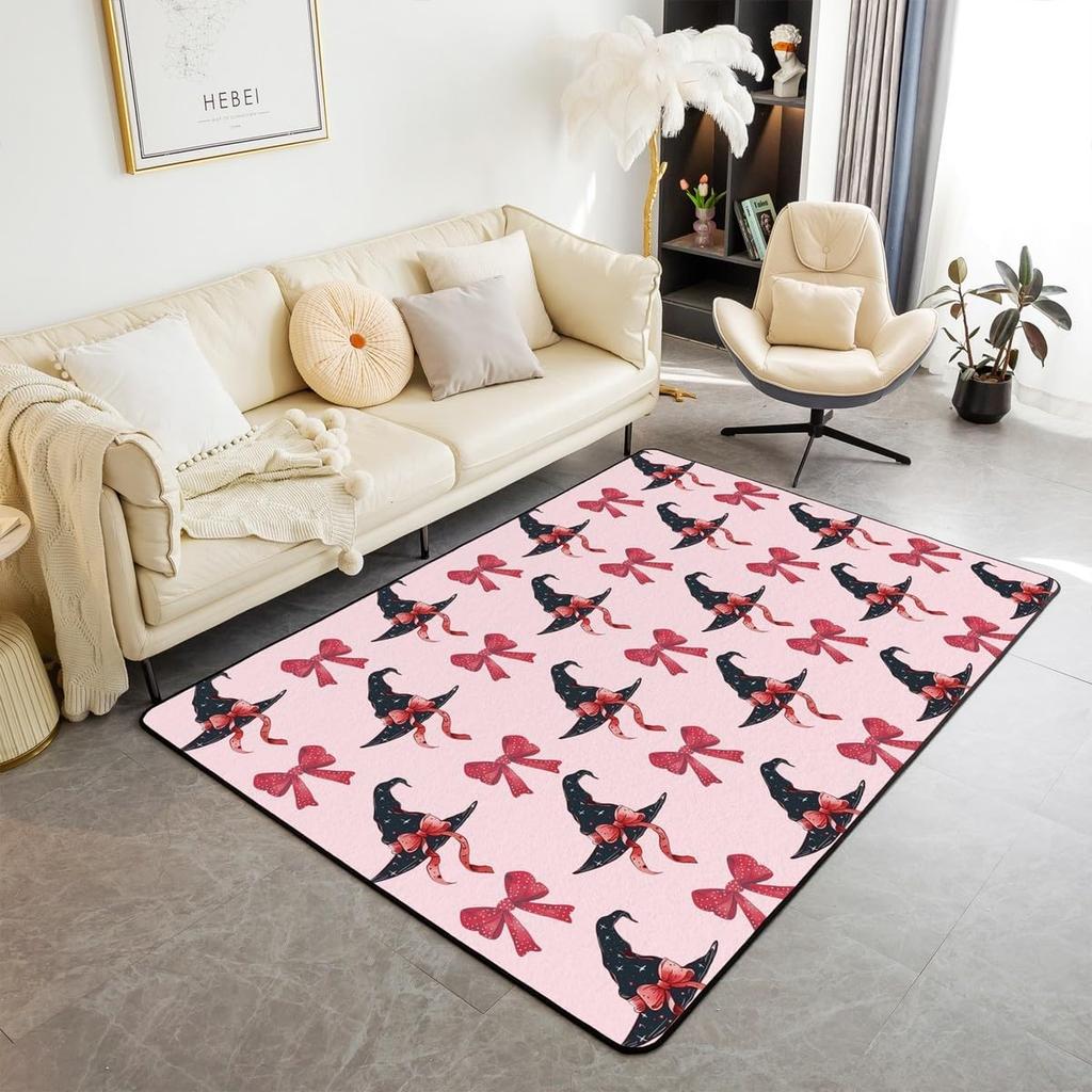 Christmas Decor Carpet Star Snowflake Sugar Pattern Mat Cute Home Decor Non-Slip Rug for Living Room Bedroom Kids Room