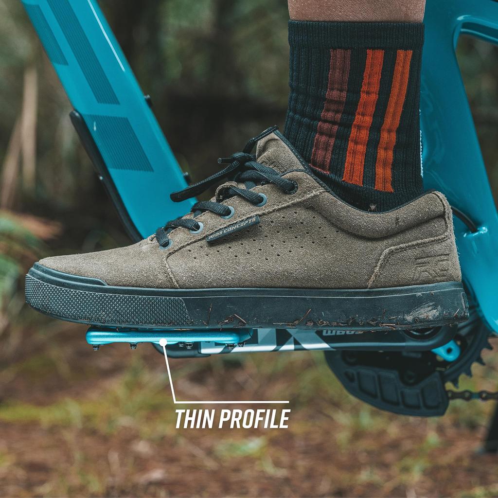 Funn Python Flat Mountain Bike Pedals Wide Platform Mountain Bike Pedals with CrMo Axle - BMX/MTB 9/16" (Green)