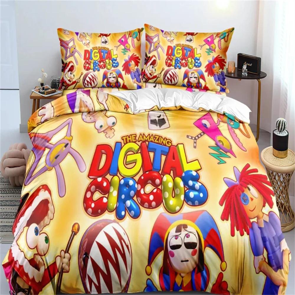 THE AMAZING DIGITAL CIRCUS Bedding Set 3D Duvet Cover Set Bedspread For Boys Girls Kids Home Textiles Microfiber Bedspread
