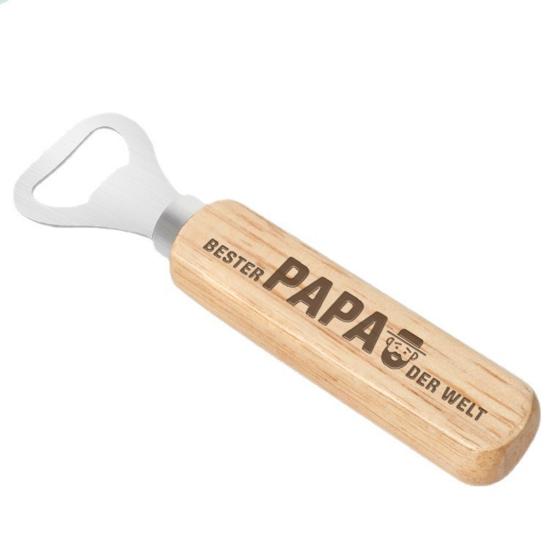 Engraved Beer Opener Wood Handle Beer Bottle Opener Handcrafted Father's Day Personalized Gift for Dad Grandpa