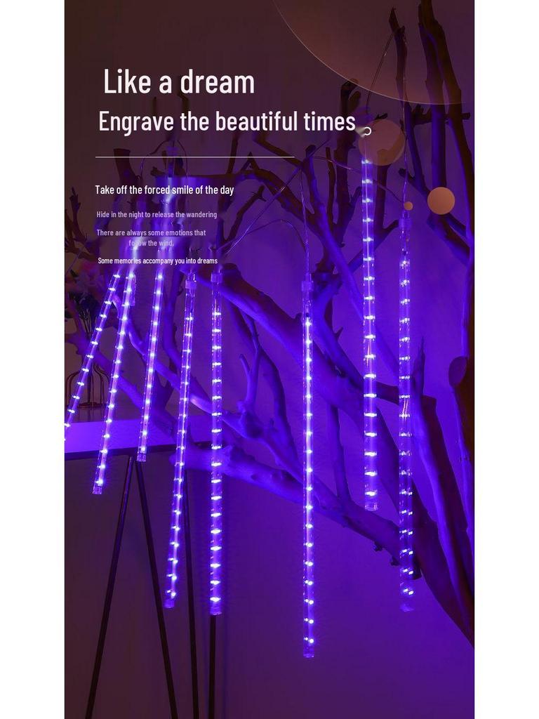Hanging Tree Solar LED Meteor Shower Fairy Lights for Outdoor Atmosphere Decor