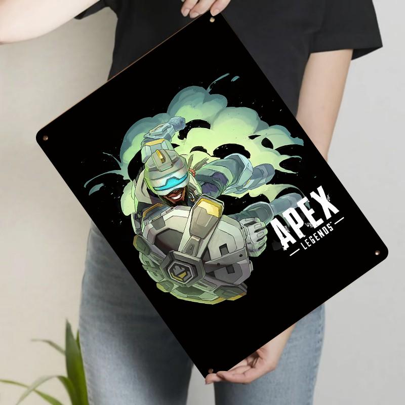 

Apex Legends Character Metal Wall Art Decorative Iron Painting for Game Room Home Decoration 7.9x11.8In(20x30cm)