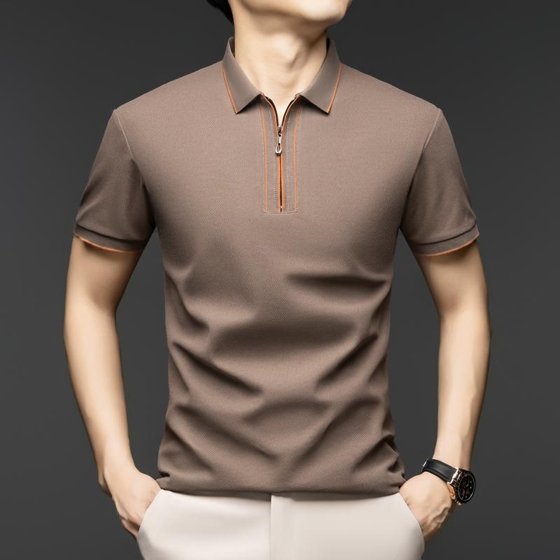 Original Design Men's Polo Shirt Solid Color Simple Different Color Front Sleeve Summer Lapel T-Shirt Business Classic Menswear