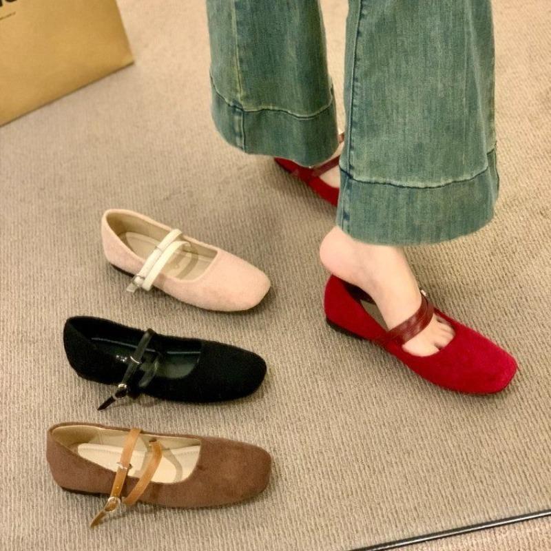 Fashion French Vintage Shallow Mouth Mary Jane Girl Fall/Winter 2025 New Suede One Strap Vintage Versatile Single Shoes