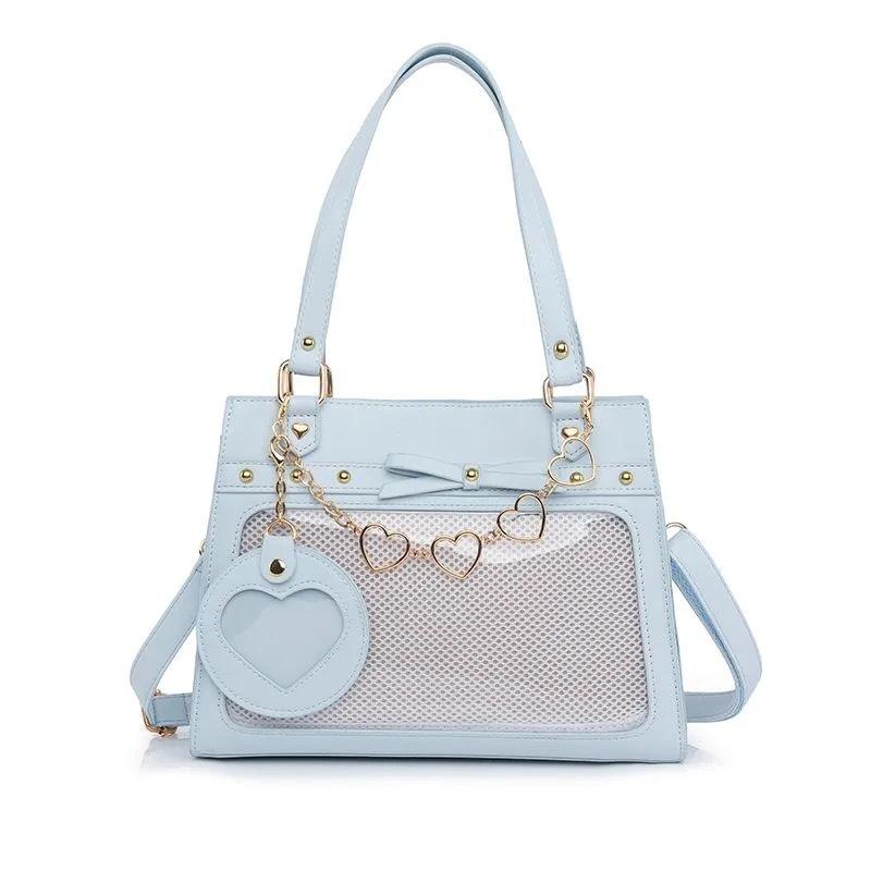 Harajuku Transparent Y2K Crossbody Bag Comic Exhibition JK Uniform Shoulder Bag New Cute Sweet Ulzzang Ita Bag for Girls