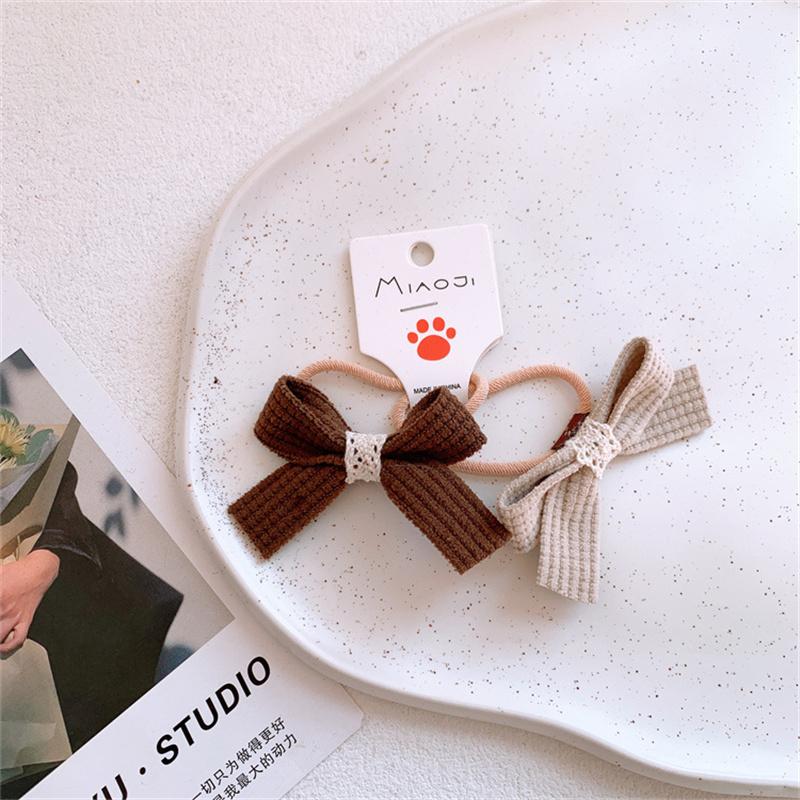 Süße Punktstoff Schleife Haarband Ring Kinder Baby Mädchen Kinder Elastisches Haar Gummi Band Accessoires Kopfschmuck Kopfbedeckung Ornament