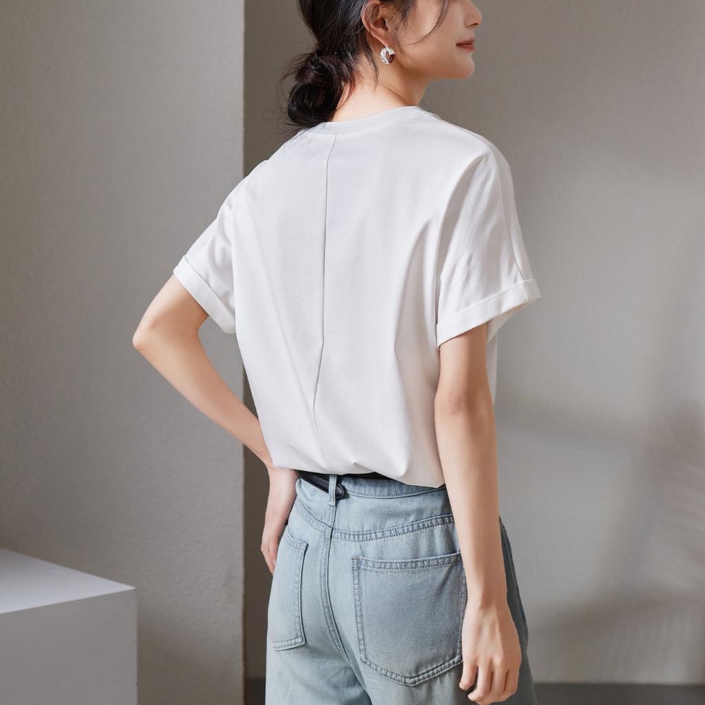 Pure Cotton Short-sleeved T-shirt for Women