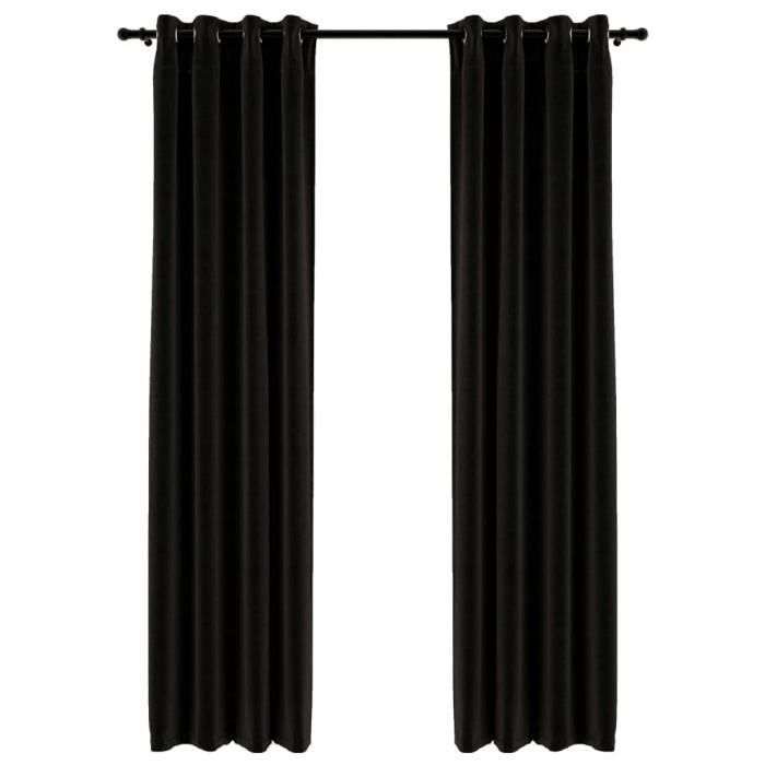 VidaXL Blackout Curtains Linen Look 2 Pcs Anthracite 140x245 Cm