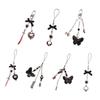 Trendy Phone Lanyard Gothic Style Butterfly Heart Keychain Pendant Durable Phone Strap Portable Phone Accessory for Keys