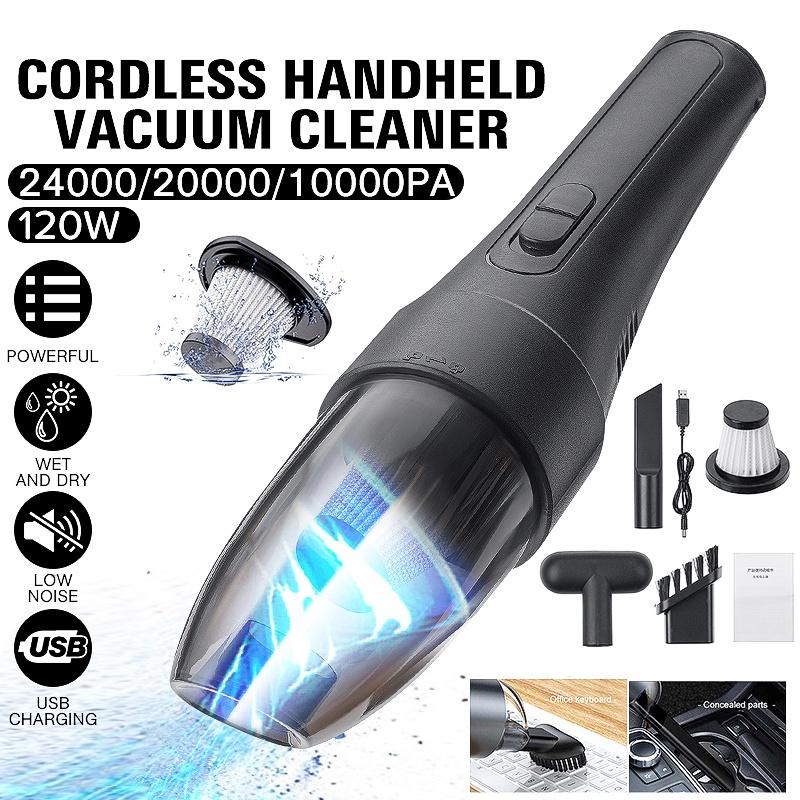 Car Wireless Vacuum Cleaner 24000Pa Powerful Suction Cordless Portable Handheld Vacuum Cleaner For Home Car 120W 12V
