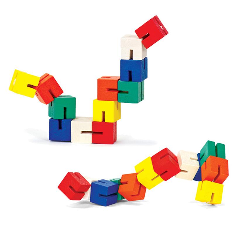 New Wooden Twisty Blocks Toy Color Sensory  Wooden Stress Relieve Toy for Kids Adult