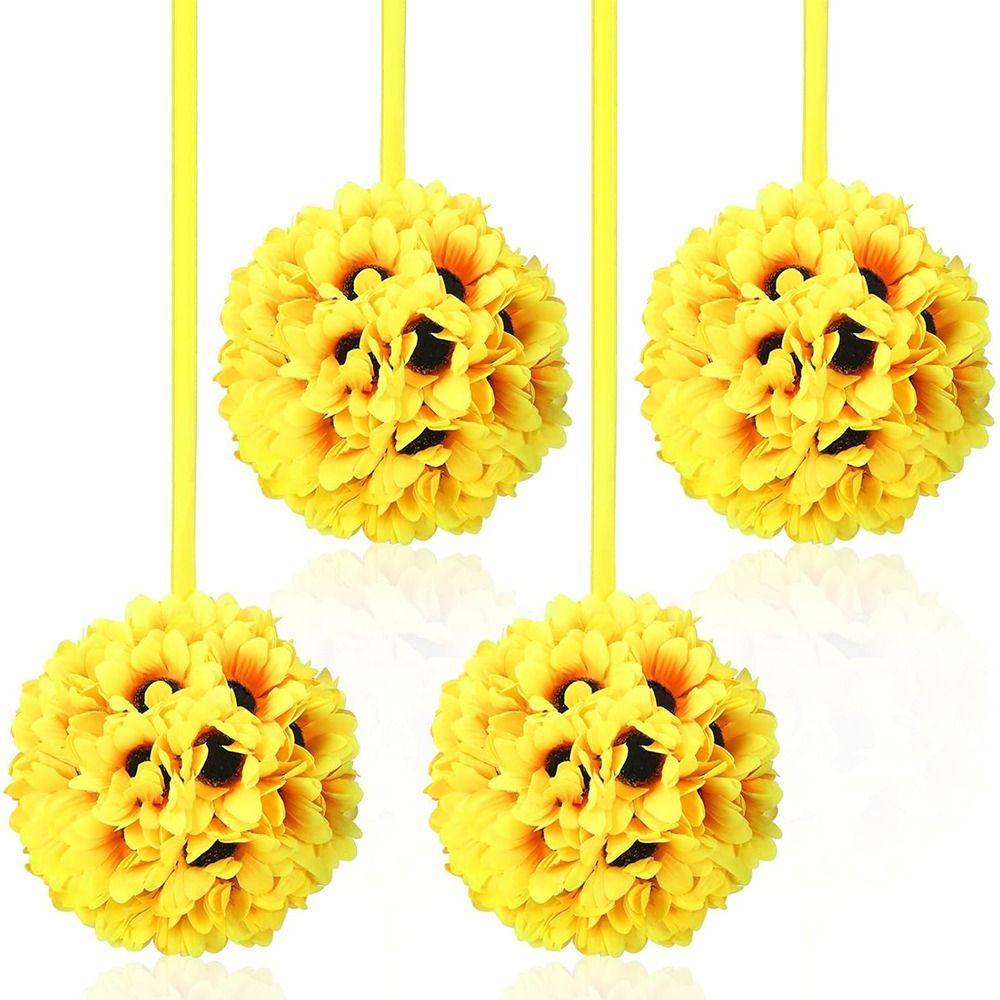 

3.54-9.45in Yellow Sunflower Party Decorations for Wedding and Home Decoration 9cm