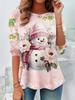 Women's Sweatshirt 3D Prints Christmas Theme Kawaii Graphics Long Sleeve T-shirt Casual Loose Fit O-Neck Tee Long Sleeve Tops