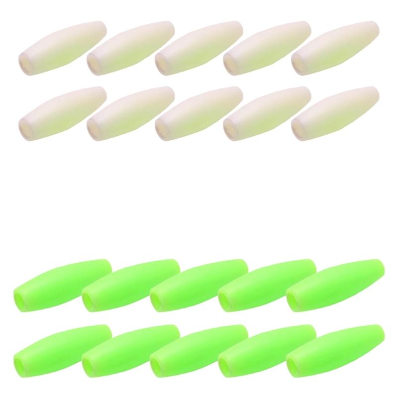 10Pcs Glow Fishing Hook Tubes Glowing Hollow Tube Fish Hook Accessories Squid Baits Lure Hook Sleeve