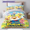 Pororo Cartoon Pattern Bedding Set Quilt Cover Pillowcase Home Decor Gift (1 * Duvet Cover + 2 * Pillowcase, Without Core)
