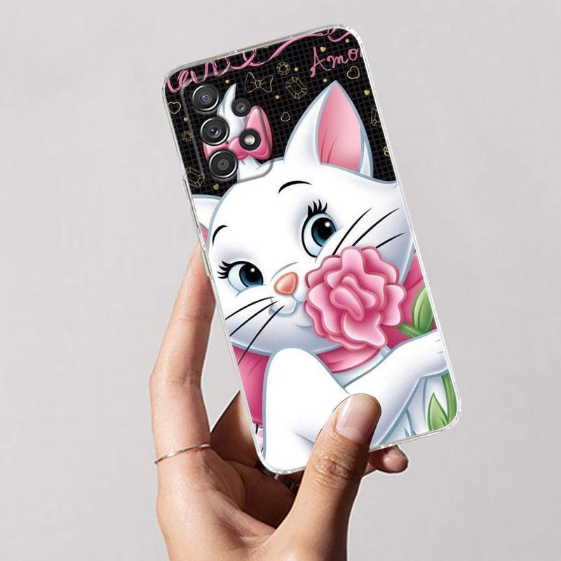 Clear Case For Samsung Galaxy A57 A37 A56 5G A36 Cases A55 A54 A35 A26 A07 A17 A16 A06 A34 A15 Cover Pink Fantasy Cute Marie Cat