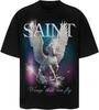 Arnodefrance T-shirt Graphique Vintage Unisexe Impression Saint Streetwear T-shirts Hip Hop Rapper T-shirt à Manches Courtes