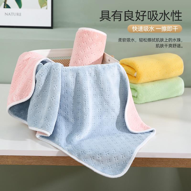 Towel Customized coral fleece two-color absorbent hand towel does not shed hair, face towel household towel direct supply