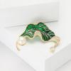 Creative Personality Enamel Copper Zircon Leaf Brooch Exquisite High-End Women'S Suit Coat Corsage Jewelry Pin