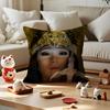 Gong Li Actress Cushion Cover Antidustmite Pillowcase Invisible Zipper Silky Short Plush Sofa Cushion Cover