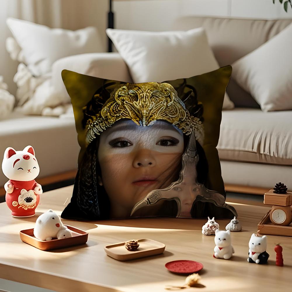 Gong Li Actress Cushion Cover Antidustmite Pillowcase Invisible Zipper Silky Short Plush Sofa Cushion Cover