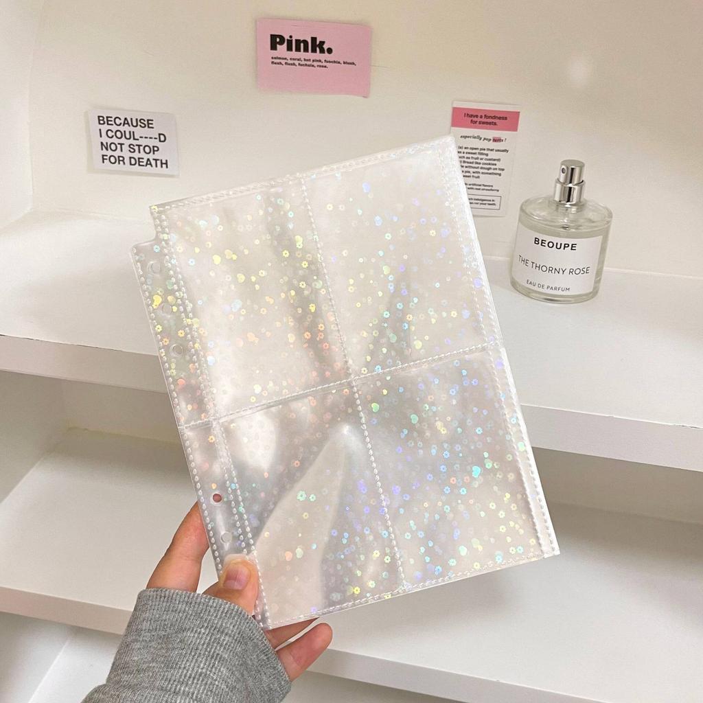 10Pcs Multi-Size Standard A5 Card Binder Refill Pages 6-Hole Single/Double Clear Loose Leaf Sleeves for K-pop Photocards Storage