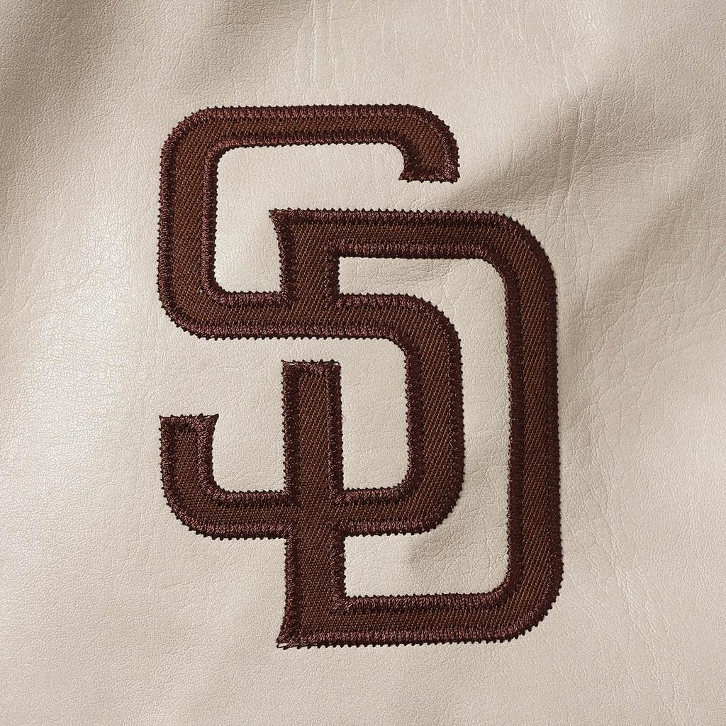 Fanatics MLB Standard Logo Pu Melton San Diego Brown Jacket, Padres, ML2325FW02, (Brown)