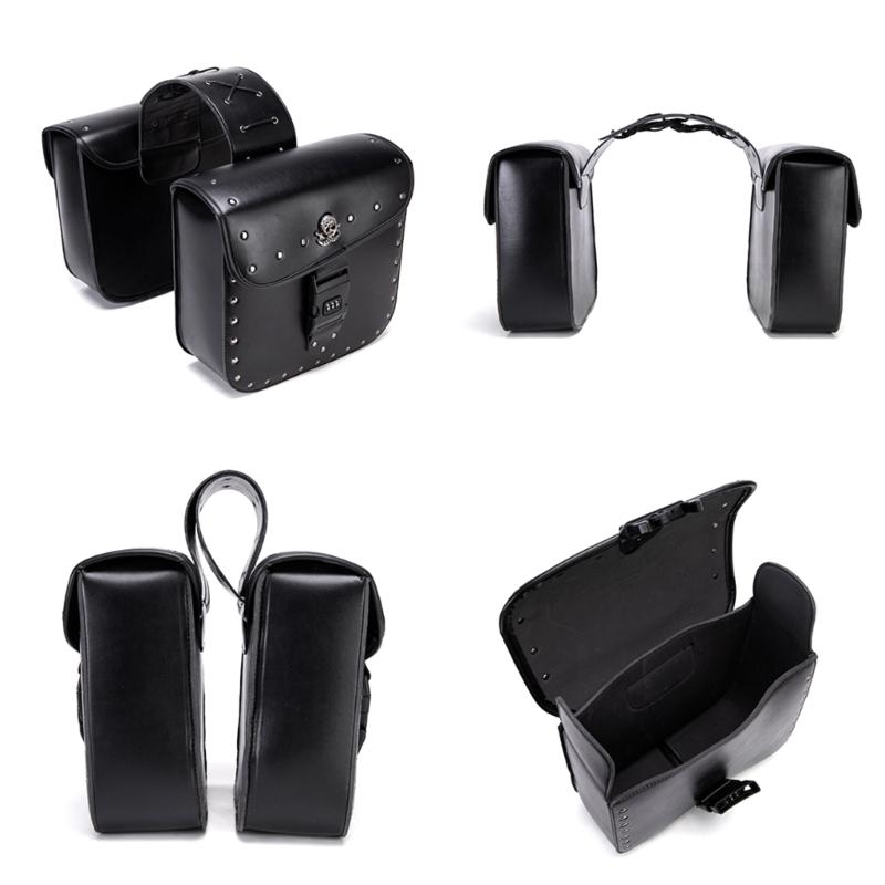 Universal Motorcycle Side Case Saddlebags Waterproof Removable Design With Anti Theft Lock And High Capacity Storage 2x