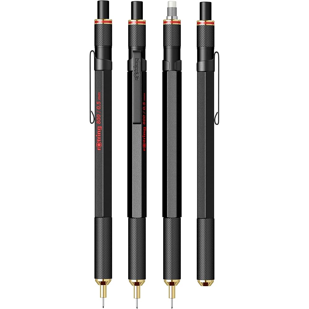 Rotring (Rotring) ROTRING800 Black Mechanical Pencil 0.5mm Rotating Knock Type 1904447 Regular Im...