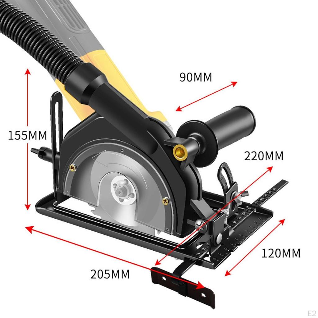 Dustless Cutting Bracket Cover to 45 Degree Fit 100-125mm Angle Grinders 20.5x22x15.5cm with Guide