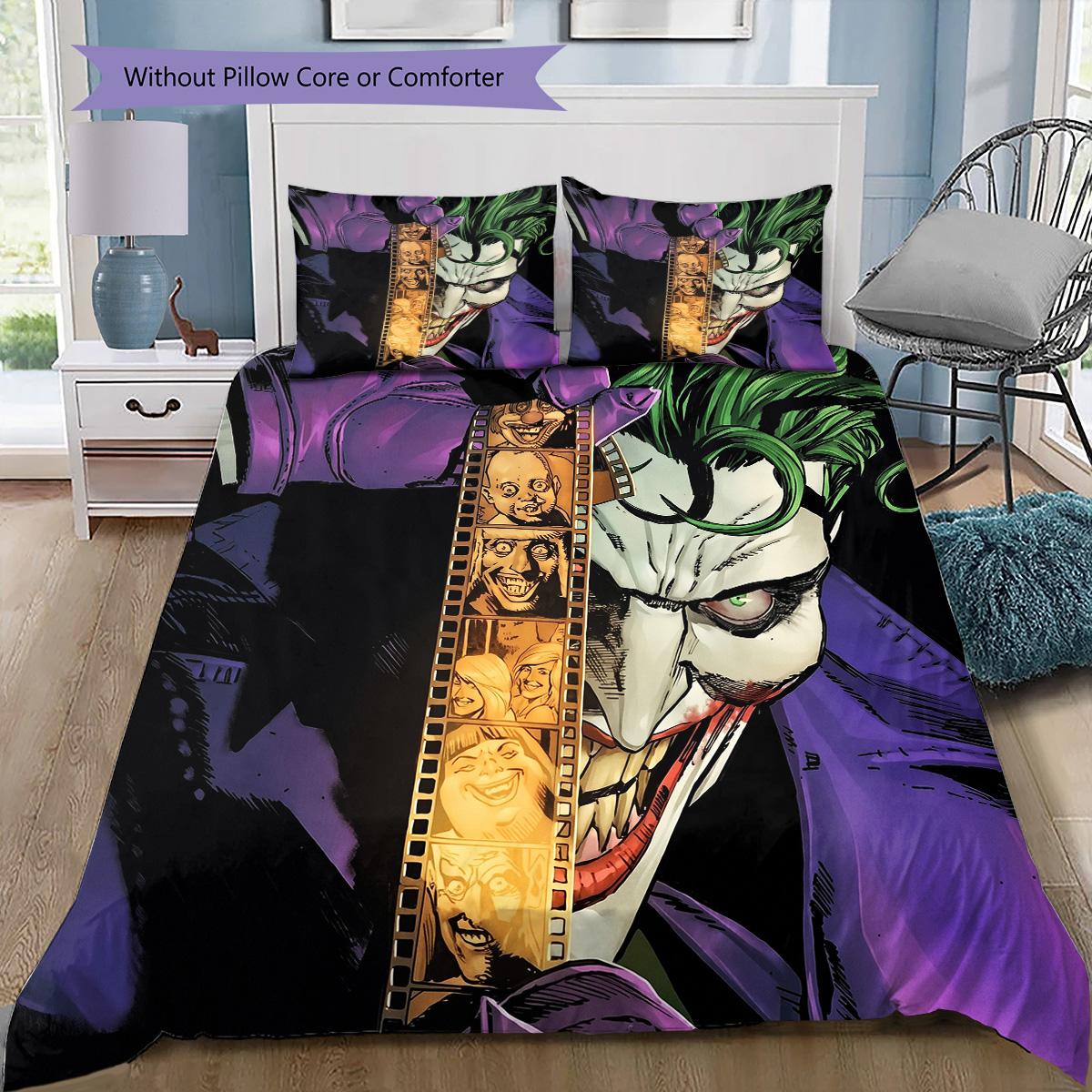 

Clown Bedding Set, 1 Duvet Cover & 2 Pillowcases, Unique Home Decor, Great Gift for Movie & Cartoon Fans 135x200cm
