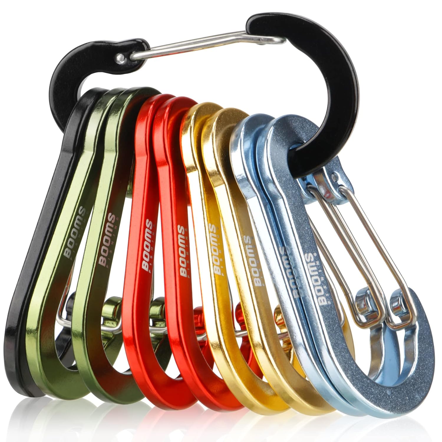 Booms Fishing CC5 Aluminum Alloy Carabiner Ultra Lightweight 10 Pieces