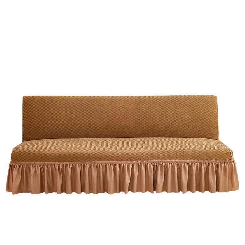 Living Room Without Armrests Skirt Sofa Bed Cover Thickened Terry Grid Elastic Folding Sofa Cover All-Inclusive Universal