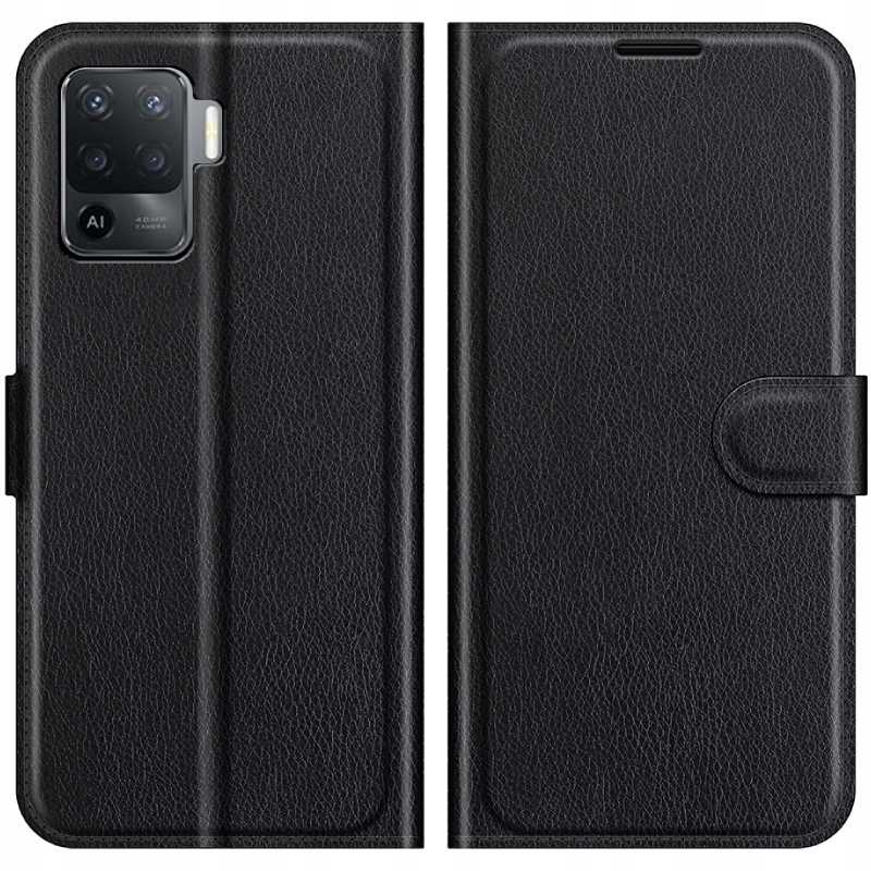 Litchi Oppo Reno 5 Lite Czarny