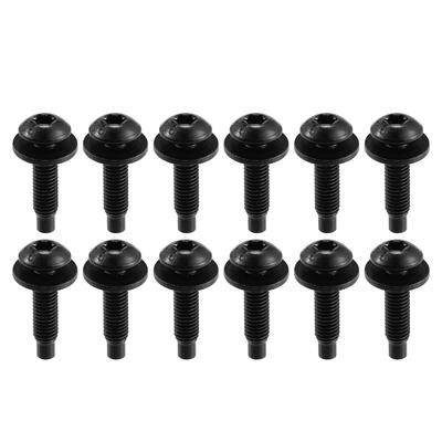 12pcs Hard Top Torx Screw Bolts for Jeep Wrangler JK 2007-2018 Extra Long Auto Replacement Bolts Stainless Steel Black