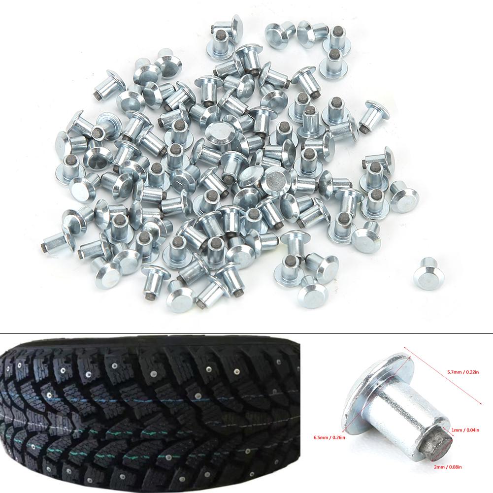 100Pcs 6.5mm 0.3in Wheel Tire Stud Screws Anti Slip Nails for Car Motorcycle ATV UTV(JX6.56.51 )