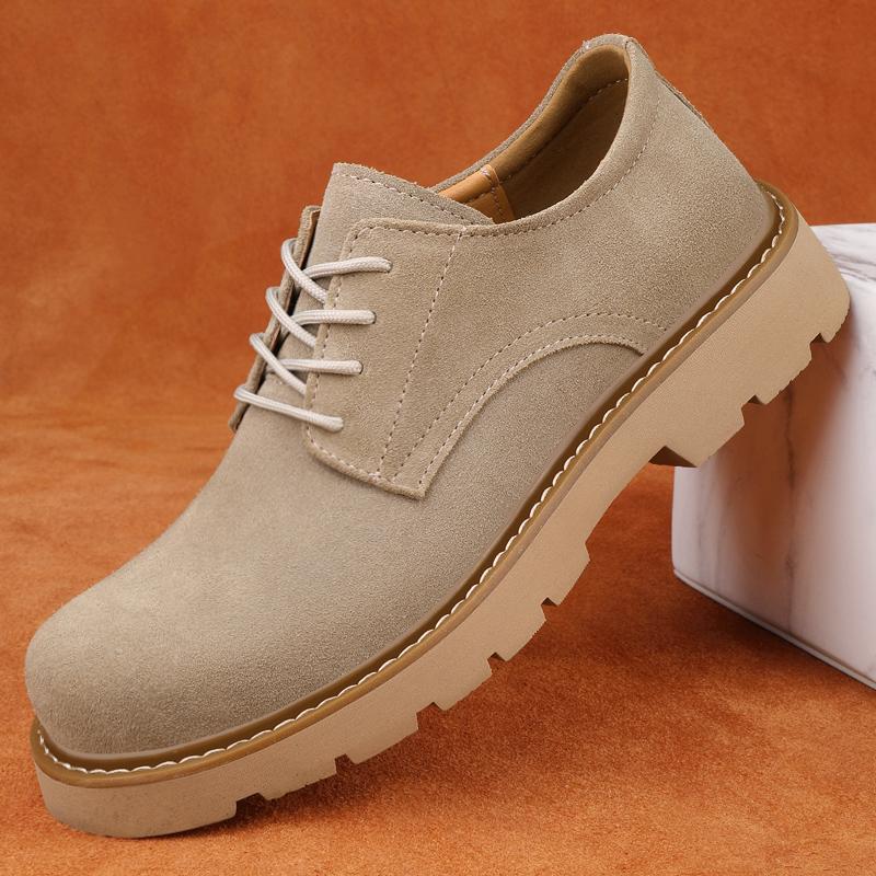 Suede Leather Men Oxford Shoes Fashion Casual Business Shoes Office Thick Soled Man Formal Dress Footwear Walking Shoes Sneakers