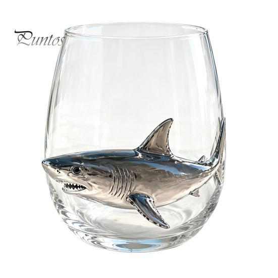 Handgefertigtes Künstlerisches Glasware Oktopus Glasbecher, 350ml Stielloses Weinglas, Wal Delfin Schildkröte Lebendiges Tentakel Design Becher Meeresbewohner Trinken
