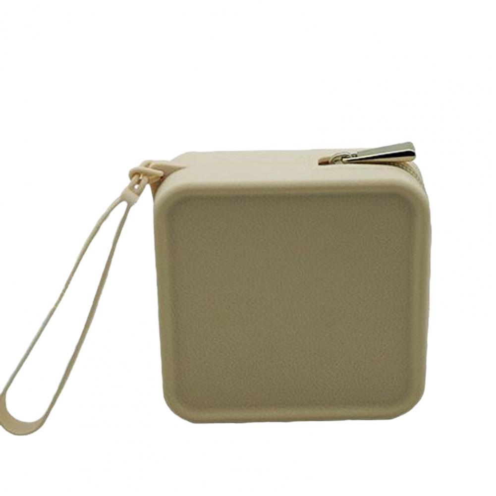 Silicone Coin Purse Student Portable Square Earphone Storage Bag Wallet with Zipper Waterproof Lipstick Cosmetic Bag