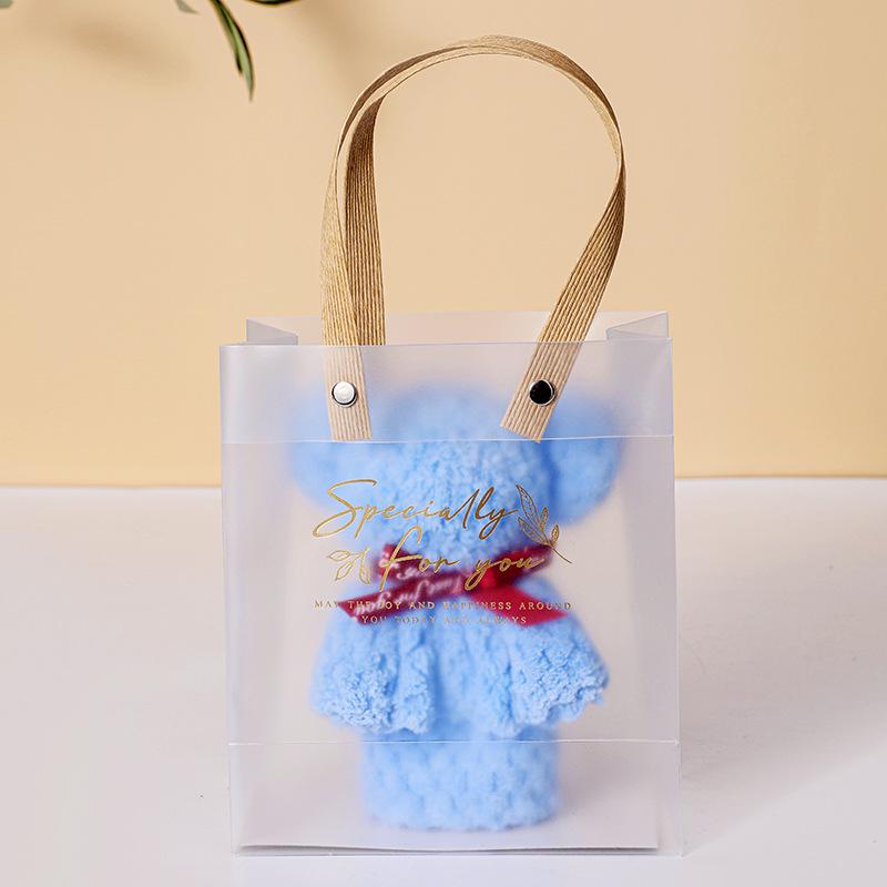 Coral Fleece Bear Towel Gift Box for Weddings and Promotions