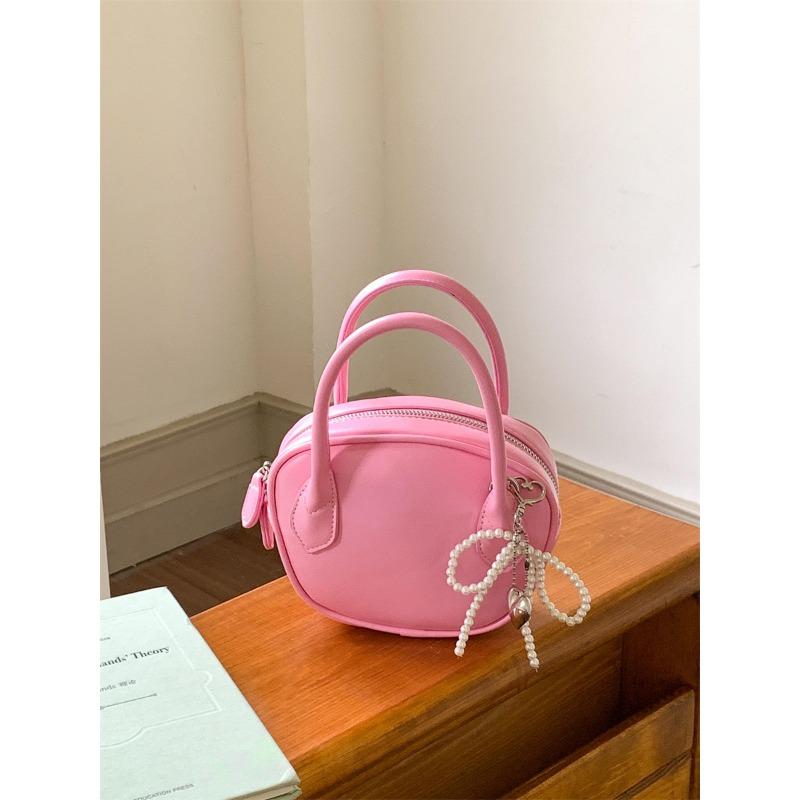 

Small messenger bag women s personality fashion niche style shoulder mini bag styling leather lipstick hand carry bowling bag розовый