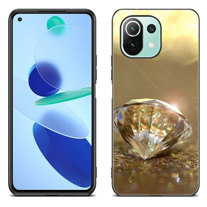 

Чохол для телефону Crystal Diamond для Xiaomi Mi 11 Lite NE 11i 10T 11T Pro A2 A3 Lite POCO F3 M3 M4 C31 X3 Pro NFC GT Black Soft Cover Xiaomi POCO X3 NFC