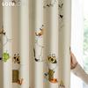 1PC LOZUJOJU Hand Drawn Cat Children's Curtains with Colorful Cartoon Prints 70-80% Blackout Curtains for Bedroom Living Room Home Decor