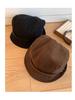 Korea 2025 A/W Coffee Color Japanese Style Women's Fisherman Fedora Hat for Large Heads, Slimming Effect, Rich Girl Style