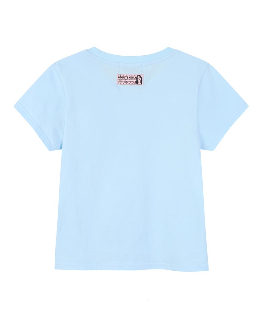LALAFOX Adults Only Silhouette Slim T-Shirt Sky Blue Bs2Ch011